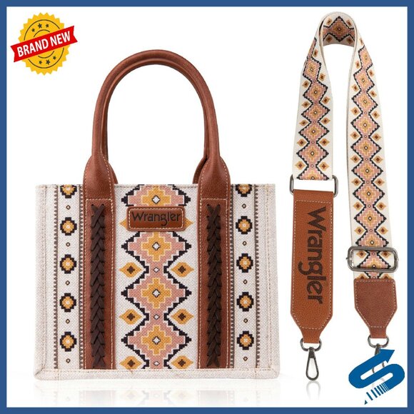 Western Tote Bag with Adjustable Strap Multiple Pockets 10.5x8.5x5